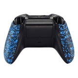 eXtremeRate Textured Black Blue Soft Touch Grip Back Panels, Comfortable Non-Slip Side Rails Handles, Game Improvement Replacement Parts for Xbox One X & One S Controller - SXOJ0123