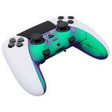 eXtremeRate Chameleon Green Purple Top Bottom Decorative Trim Shell Compatible with ps5 Edge Controller DIY Replacement Front Back Clip Shell, Custom Plates Cover Compatible with ps5 Edge Controller - CXQEGP011