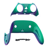 eXtremeRate Chameleon Green Purple Top Bottom Decorative Trim Shell Compatible with ps5 Edge Controller DIY Replacement Front Back Clip Shell, Custom Plates Cover Compatible with ps5 Edge Controller - CXQEGP011