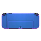 eXtremeRate Chameleon Purple Blue Full Set Shell for Nintendo Switch OLED, Replacement Console Back Plate & Kickstand, NS Joycon Handheld Controller Housing & Buttons for Nintendo Switch OLED - AQUSOP004