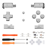 eXtremeRate Chrome Silver Replacement Full Set Buttons for Nintendo DS Lite Handheld Console, Custom D-pad A B X Y Start Select R L Power Volume Keys for Nintendo DS Lite NDSL - Console NOT Included - DSLJ2002