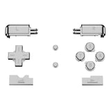 eXtremeRate Chrome Silver Replacement Full Set Buttons for Nintendo DS Lite Handheld Console, Custom D-pad A B X Y Start Select R L Power Volume Keys for Nintendo DS Lite NDSL - Console NOT Included - DSLJ2002