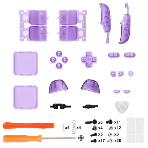 eXtremeRate Clear Replacement Full Set Buttons for Steam Deck, DIY