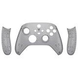 eXtremeRate Clear Black Replacement Handles Shell for Xbox Series X Controller, Custom Side Rails Panels Front Housing Shell Faceplate for Xbox Series S Controller - Controller NOT Included - ZX3M507