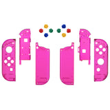 eXtremeRate Clear Candy Pink Joycon Handheld Controller Housing with Full Set Buttons, DIY Replacement Shell Case for NS Switch JoyCon & OLED JoyCon - Joycon and Console NOT Included - CM516