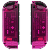 eXtremeRate Clear Candy Pink Joycon Handheld Controller Housing with Full Set Buttons, DIY Replacement Shell Case for NS Switch JoyCon & OLED JoyCon - Joycon and Console NOT Included - CM516