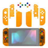 eXtremeRate Clear Orange Joycon Handheld Controller Housing with Full Set Buttons, DIY Replacement Shell Case for NS Switch JoyCon & OLED JoyCon - Joycon and Console NOT Included - CM515