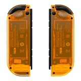 eXtremeRate Clear Orange Joycon Handheld Controller Housing with Full Set Buttons, DIY Replacement Shell Case for NS Switch JoyCon & OLED JoyCon - Joycon and Console NOT Included - CM515