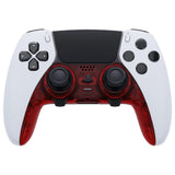 eXtremeRate Clear Red Top Bottom Decorative Trim Shell Compatible with ps5 Edge Controller DIY Replacement Front Back Clip Shell, Custom Plates Cover Compatible with ps5 Edge Controller - CXQEGM006