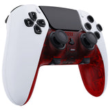 eXtremeRate Clear Red Top Bottom Decorative Trim Shell Compatible with ps5 Edge Controller DIY Replacement Front Back Clip Shell, Custom Plates Cover Compatible with ps5 Edge Controller - CXQEGM006