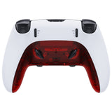 eXtremeRate Clear Red Top Bottom Decorative Trim Shell Compatible with ps5 Edge Controller DIY Replacement Front Back Clip Shell, Custom Plates Cover Compatible with ps5 Edge Controller - CXQEGM006