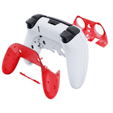 eXtremeRate Clear Red Top Bottom Decorative Trim Shell Compatible with ps5 Edge Controller DIY Replacement Front Back Clip Shell, Custom Plates Cover Compatible with ps5 Edge Controller - CXQEGM006