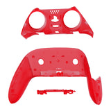 eXtremeRate Clear Red Top Bottom Decorative Trim Shell Compatible with ps5 Edge Controller DIY Replacement Front Back Clip Shell, Custom Plates Cover Compatible with ps5 Edge Controller - CXQEGM006