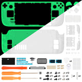 eXtremeRate Replacement Glow in Dark - Green Full Set Shell with Buttons for Steam Deck LCD - QESDM009