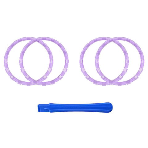 eXtremeRate Clear Atomic Purple Replacement Accessories for PS5 Controller, Custom Accent Rings for PS5 Controller - Controller NOT Included - JPF5031