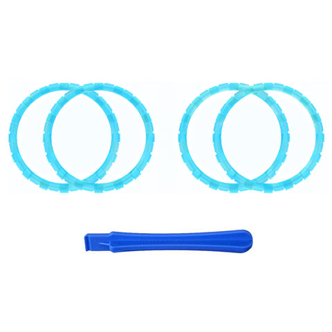 eXtremeRate Clear Cyan Blue Replacement Accessories for PS5 Controller, Custom Accent Rings for PS5 Controller - Controller NOT Included - JPF5032
