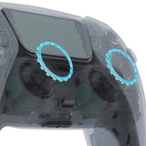 eXtremeRate Clear Cyan Blue Replacement Accessories for PS5 Controller, Custom Accent Rings for PS5 Controller - Controller NOT Included - JPF5032