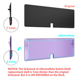 eXtremeRate Crystal Clear Atomic Purple Full Set Shell for Nintendo Switch OLED, Replacement Console Back Plate & Kickstand, NS Joycon Handheld Controller Housing & Buttons for Nintendo Switch OLED - AQUSOP010