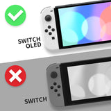 eXtremeRate Crystal Clear Blue Full Set Shell for Nintendo Switch OLED, Replacement Console Back Plate & Kickstand, NS Joycon Handheld Controller Housing & Buttons for Nintendo Switch OLED - AQUSOP009