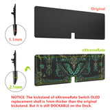 eXtremeRate Glow in Dark - Totem of Kingdom Black Full Set Shell for Nintendo Switch OLED, Replacement Console Back Plate & Kickstand, NS Joycon Handheld Controller Housing with Full Set Buttons for Nintendo Switch OLED - QNSOT004