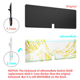 eXtremeRate The Great GOLDEN Wave Off Kanagawa - White Full Set Shell for Nintendo Switch OLED, Replacement Console Back Plate & Kickstand, NS Joycon Handheld Controller Housing with Full Set Buttons for Nintendo Switch OLED - QNSOT003