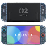 eXtremeRate D-Pad Version Replacement Full Set Shell Case with Buttons for Joycon 2 of Nintendo Switch 2 - Deluxe Version - Clear Glacier Blue - SZMNTM003