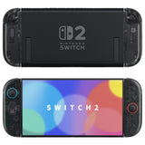 eXtremeRate D-Pad Version Replacement Full Set Shell Case with Buttons for Joycon 2 of Nintendo Switch 2 - Deluxe Version - Clear Slate Black - SZMNTM002