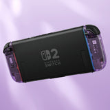 eXtremeRate D-Pad Version Replacement Full Set Shell Case with Buttons for Joycon 2 of Nintendo Switch 2 - Essence Version - Clear Atomic Purple - SXANTM001