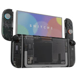 eXtremeRate D-Pad Version Replacement Full Set Shells with Buttons for Nintendo Switch 2 - Deluxe Version - Clear Slate Black - YAGNTM002