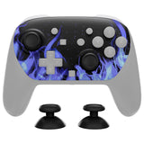 eXtremeRate DIY Replacement Faceplate Shell with Thumbsticks for Nintendo Switch 2 Pro Controller - Blue Flame - CNLPTR003