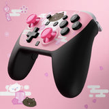 eXtremeRate DIY Replacement Faceplate Shell with Thumbsticks for Nintendo Switch 2 Pro Controller - Cherry Blossoms Kitten - CNLPTR009