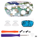 eXtremeRate DIY Replacement Faceplate Shell with Thumbsticks for Nintendo Switch 2 Pro Controller - Hot Spring Kitties - CNLPTR008