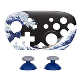 eXtremeRate DIY Replacement Faceplate Shell with Thumbsticks for Nintendo Switch 2 Pro Controller - The Great Wave Off Kanagawa - CNLPTR001