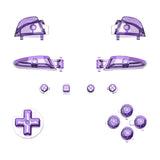 eXtremeRate DIY Replacement Full Set Buttons for Nintendo Switch Pro Controller - Crystal Clear Atomic Purple - KRP364