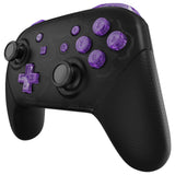 eXtremeRate DIY Replacement Full Set Buttons for Nintendo Switch Pro Controller - Crystal Clear Atomic Purple - KRP364
