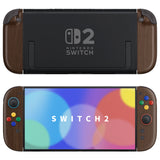 eXtremeRate DIY Replacement Full Set Shell Case with Buttons for Joycon 2 of Nintendo Switch 2 - Deluxe Version - Wood Grain - AWHNTS001