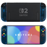 eXtremeRate DIY Replacement Full Set Shell Case with Buttons for Joycon 2 of Nintendo Switch 2 - Essence Version - Clear Blue - BSUNTM005