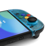 eXtremeRate DIY Replacement Full Set Shell Case with Buttons for Joycon 2 of Nintendo Switch 2 - Essence Version - Clear Blue & Orange - BSUNTM013