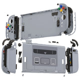 eXtremeRate DIY Replacement Full Set Shells with Buttons for Nintendo Switch 2 - Deluxe Version - SFC SNES Classic EU Style - QGRNTY001