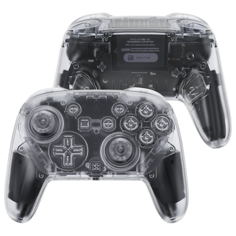 eXtremeRate DIY Replacement Full Set Shells with Buttons for Nintendo Switch 2 Pro Controller - Clear - QGSPTM003