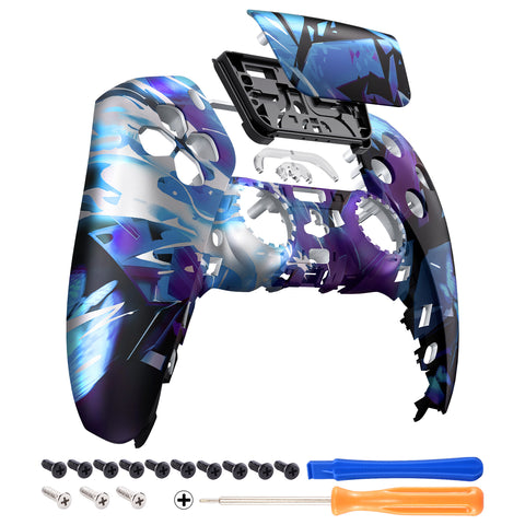 eXtremeRate Dark Hour Breaking Front Housing Shell Compatible with ps5 Controller BDM-010/020/030/040/050, DIY Replacement Shell Custom Touch Pad Cover Compatible with ps5 Controller - ZPFR025G3