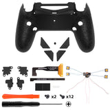 eXtremeRate Dawn Type-C Version Remap Kit for PS4 Controller JDM-040/050/055 with 6 Customizable Mapping Profiles, Textured Black Redesigned Back Shell and 4 Back Buttons - RYKP4P003