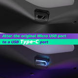 eXtremeRate Dawn Type-C Version Remap Kit for PS4 Controller JDM-040/050/055 with 6 Customizable Mapping Profiles, Textured Black Redesigned Back Shell and 4 Back Buttons - RYKP4P003