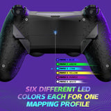 eXtremeRate Dawn Type-C Version Remap Kit for PS4 Controller JDM-040/050/055 with 6 Customizable Mapping Profiles, Textured Black Redesigned Back Shell and 4 Back Buttons - RYKP4P003