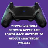 eXtremeRate Dawn Type-C Version Remap Kit for PS4 Controller JDM-040/050/055 with 6 Customizable Mapping Profiles, Textured Black Redesigned Back Shell and 4 Back Buttons - RYKP4P003
