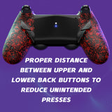 eXtremeRate Dawn Type-C Version Remap Kit for PS4 Controller JDM-040/050/055 with 6 Customizable Mapping Profiles, Textured Red Redesigned Back Shell and 4 Back Buttons - RYKP4P004