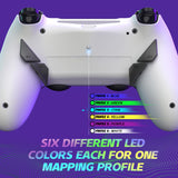 eXtremeRate Dawn Type-C Version Remap Kit for PS4 Controller JDM-040/050/055 with 6 Customizable Mapping Profiles, White Redesigned Back Shell and 4 Back Buttons - RYKP4P002