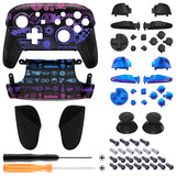eXtremeRate Deluxe Championship Faceplate Backplate Handles for NS Switch Pro Controller, Soft Touch Replacement Grip Housing Shell Cover with Colorful ABXY Buttons for NS Switch Pro - FRT108