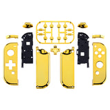 eXtremeRate Chrome Gold Joycon Handheld Controller Housing (D-Pad Version) with Full Set Buttons, DIY Replacement Shell Case for NS Switch JoyCon & OLED JoyCon - Console Shell NOT Included - JZD401