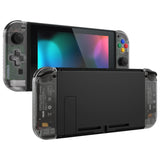 eXtremeRate Clear Black Joycon Handheld Controller Housing (D-Pad Version) with Full Set Buttons, DIY Replacement Shell Case for NS Switch JoyCon & OLED JoyCon - Console Shell NOT Included - JZM511